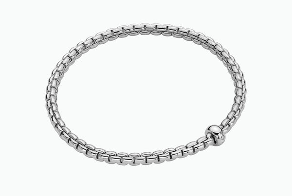 Fope EKA Flex'it 18ct White Gold Bracelet with a Single Diamond
