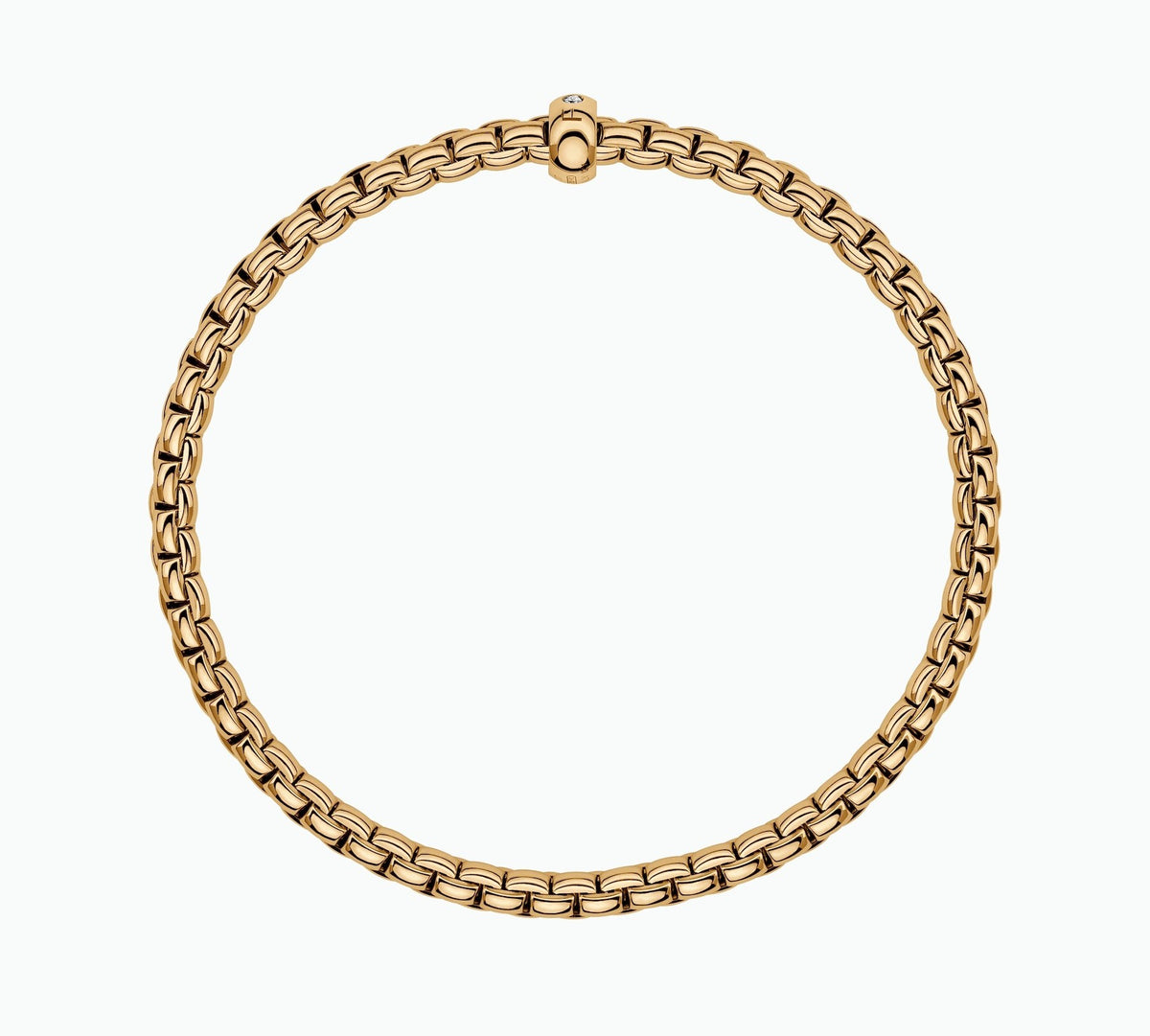 Fope EKA Flex'it 18ct Yellow Gold Bracelet with a Single Diamond