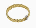 Fope Panorama Flex'it 18ct Yellow Gold Bracelet with Diamonds Pave'