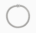 Fope Solo Flex'it 18ct White Gold Bracelet with Double Rondel and Diamond Pave'