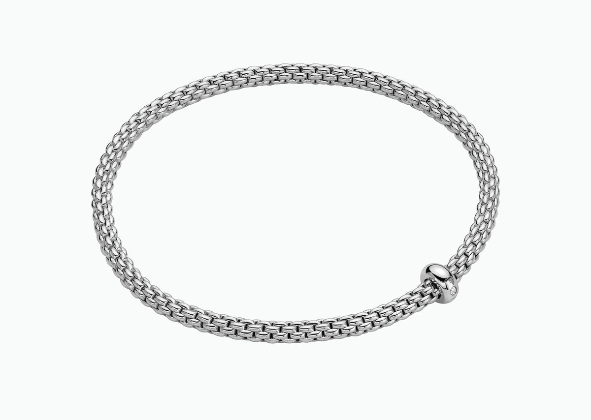 Fope Prima Flex'it 18ct White Gold with a Diamond Bracelet
