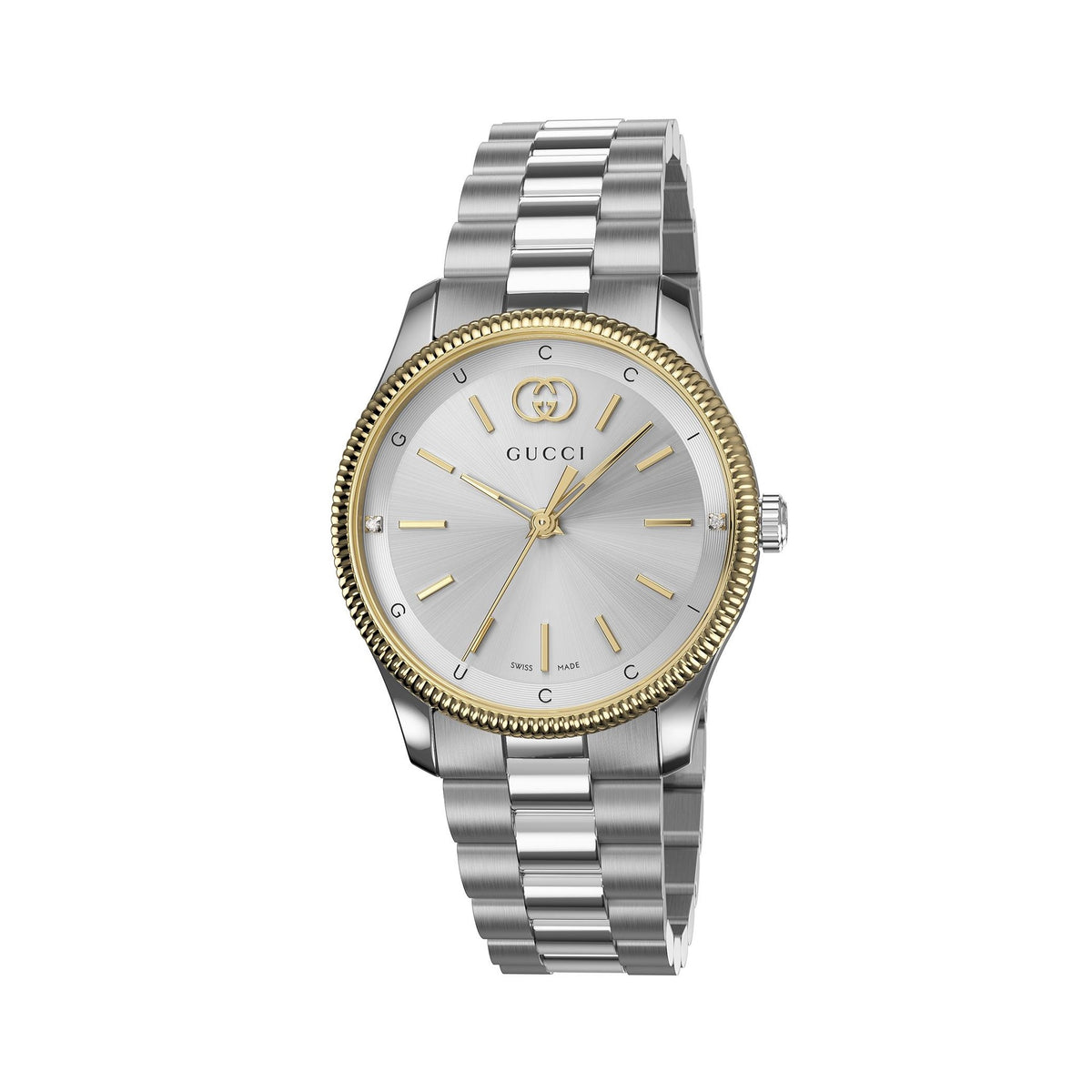 GUCCI G-Timeless Silver Dial Two Tone 29mm Watch YA1265063