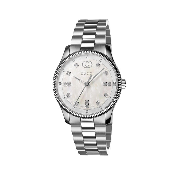 GUCCI G-Timeless Mother of Pearl Dial Steel 29mm Watch YA1265064