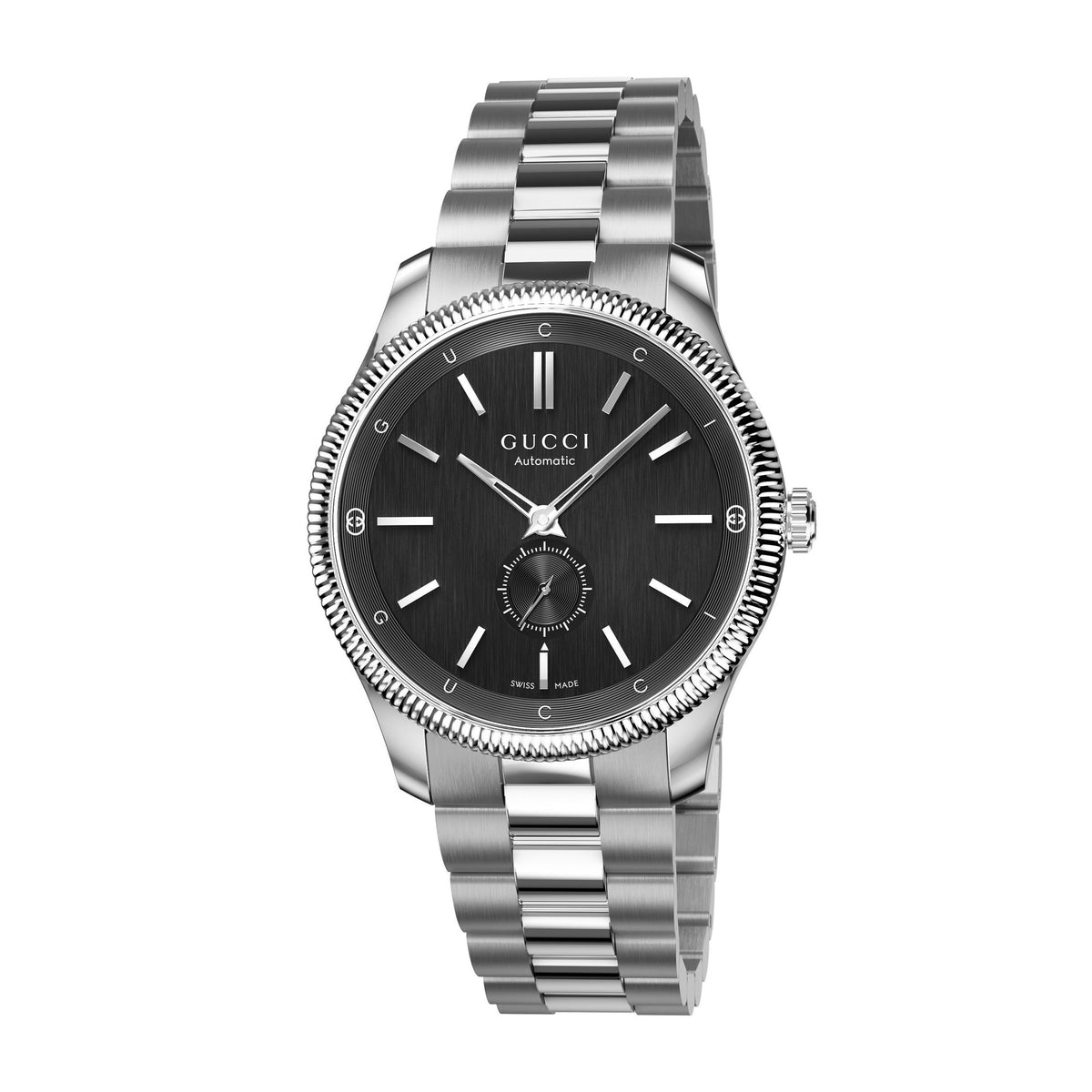 GUCCI G-Timeless Black Dial Automatic Steel 40mm Watch YA126388