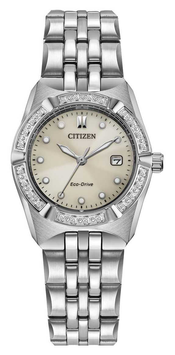 Citizen Eco-Drive Corso Diamond Bezel 28mm Watch EW2710-51X