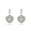 Swarovski Hyperbola drop earrings, Heart, White, Rhodium plated