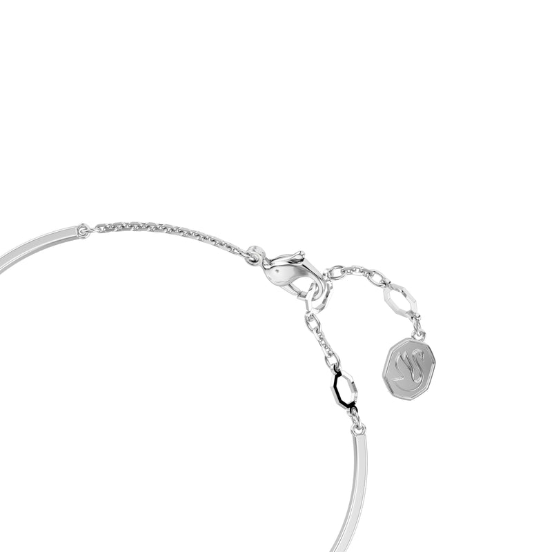 Swarovski Hyperbola bangle, Heart, White, Rhodium Plated