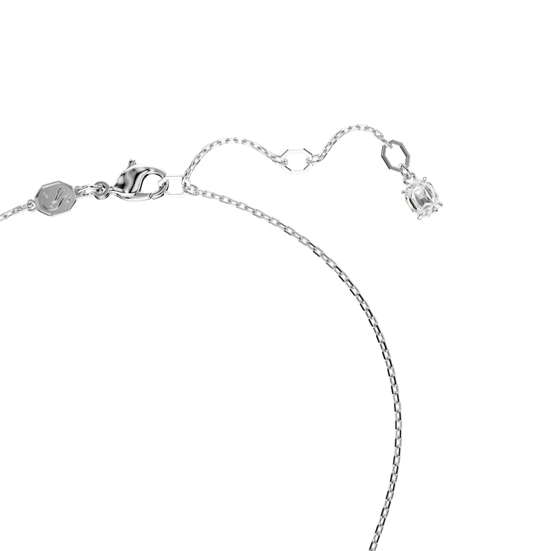Swarovski Hyperbola pendant, Heart, White, Rhodium Plated