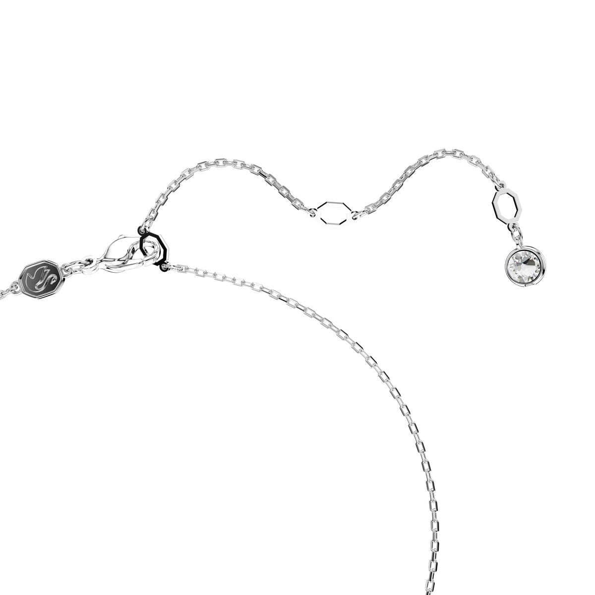 Swarovski Hyperbola pendant, Pavé, Infinity, White, Rhodium plated
