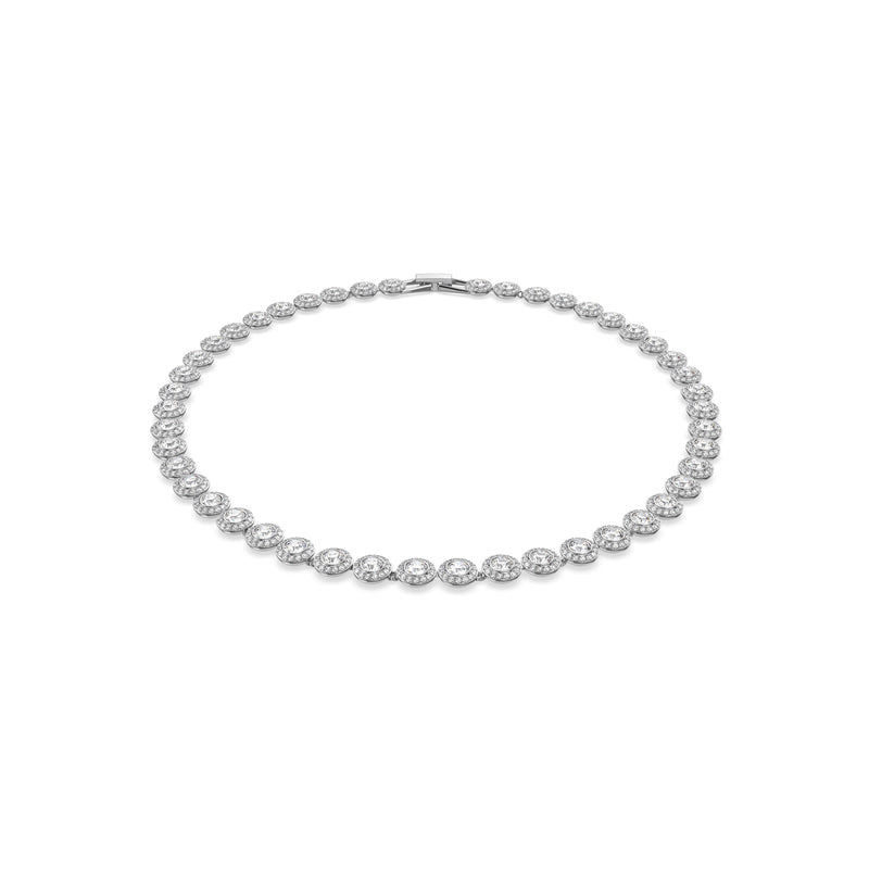 Swarovski Angelic set, Round Cut, White, Rhodium plated