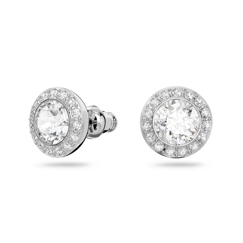 Swarovski Angelic set, Round Cut, White, Rhodium plated