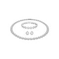 Swarovski Angelic set, Round Cut, White, Rhodium plated