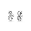 Swarovski Hyberbola stud earrings, Infinity, White, Rhodium plated