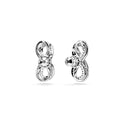 Swarovski Hyberbola stud earrings, Infinity, White, Rhodium plated