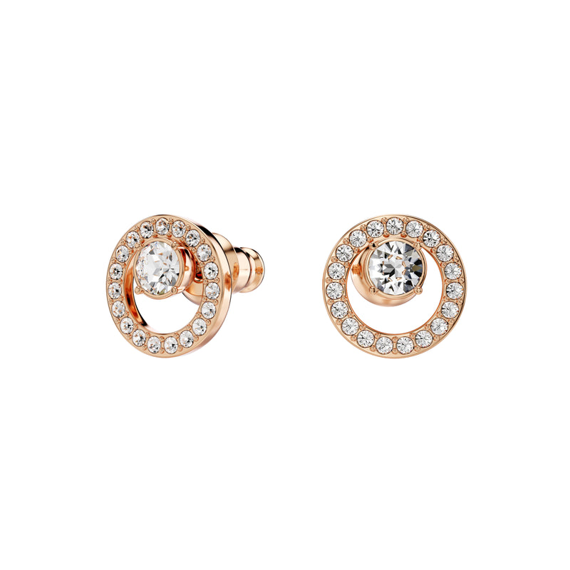 Swarovski Creativity stud earrings, White, Rose gold-tone plated