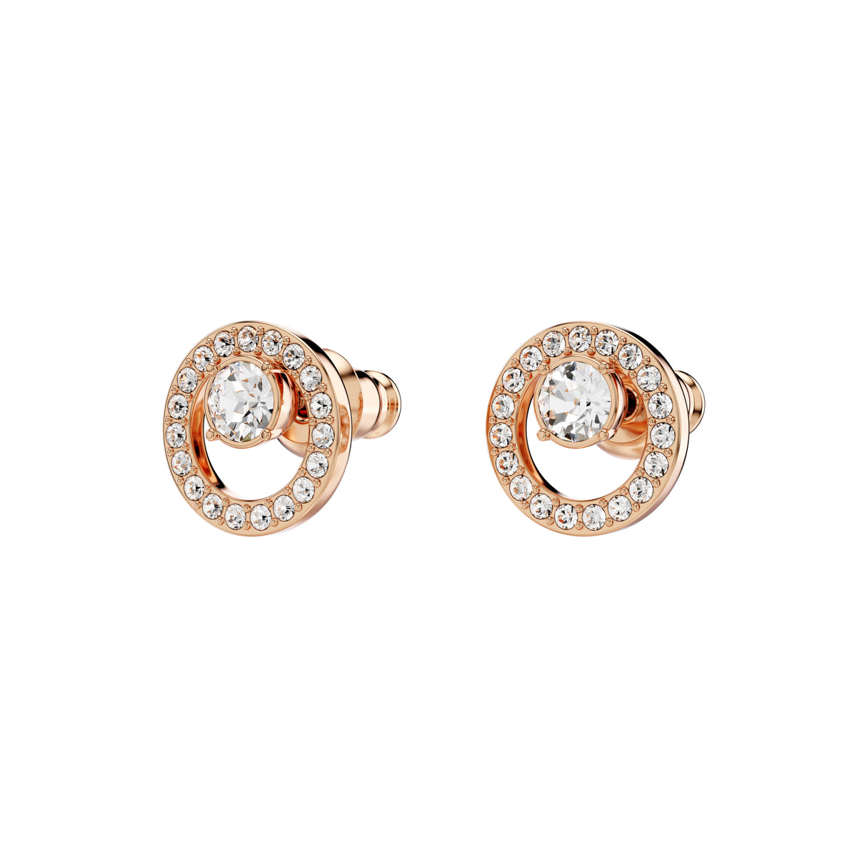 Swarovski Creativity stud earrings, White, Rose gold-tone plated