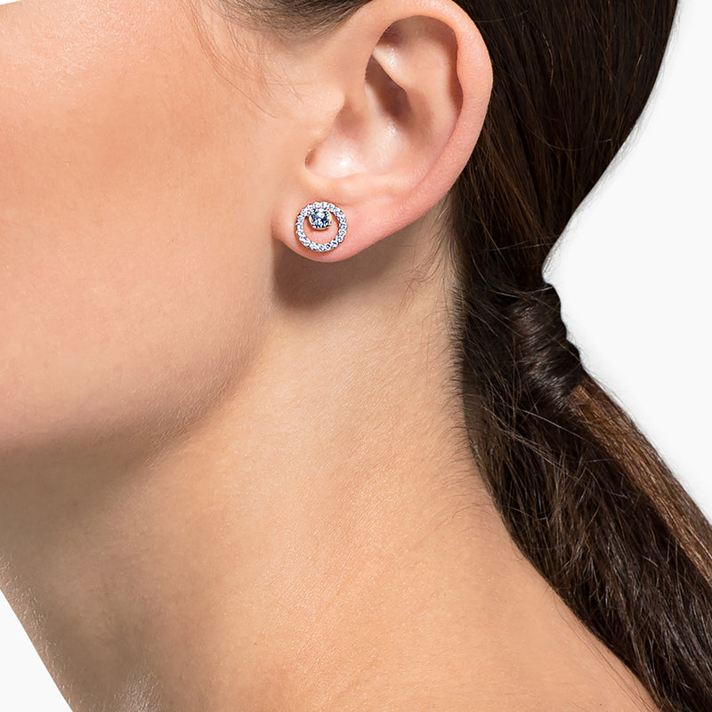 Swarovski Creativity stud earrings, White, Rose gold-tone plated
