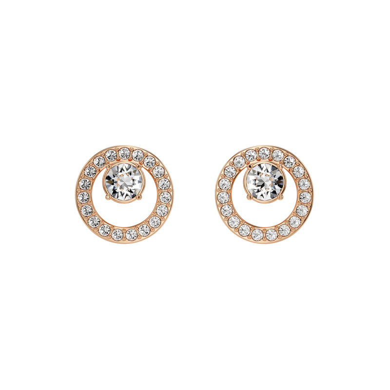 Swarovski Creativity stud earrings, White, Rose gold-tone plated