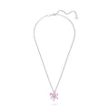 Swarovski Gema pendant, Mixed cuts, Flower, Pink, Rhodium plated