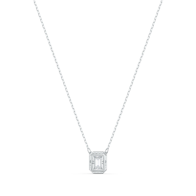 Swarovski Millenia pendant, Octagon cut, White, Rhodium plated