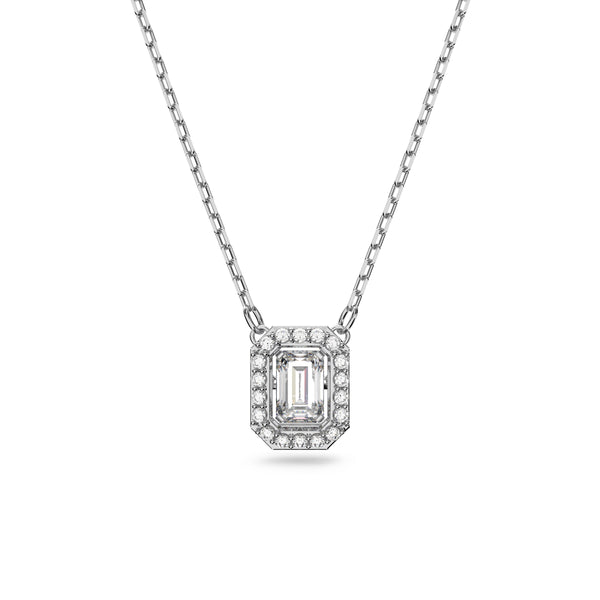 Swarovski Millenia pendant, Octagon cut, White, Rhodium plated