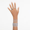Swarovski Matrix Tennis bracelet Medium, Round cut, White, Rhodium plated