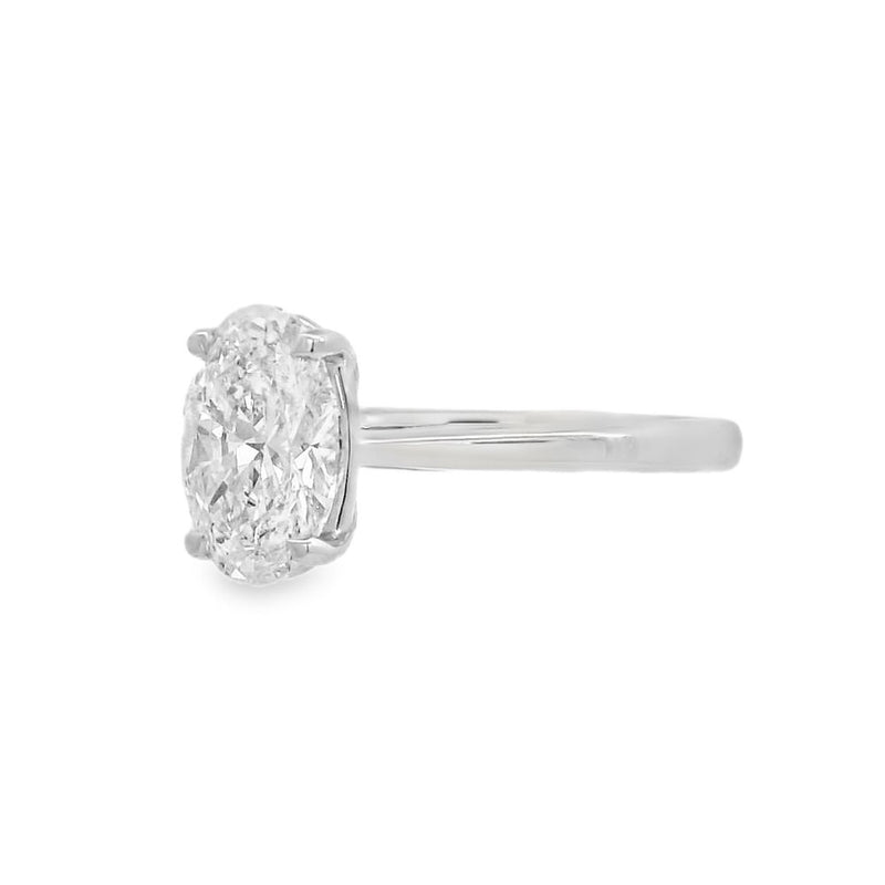 Oval Cut Single Stone 1.50ct Lab Grown Diamond, Platinum