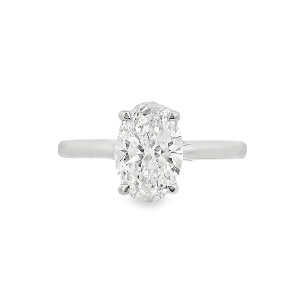 Oval Cut Single Stone 1.50ct Lab Grown Diamond, Platinum