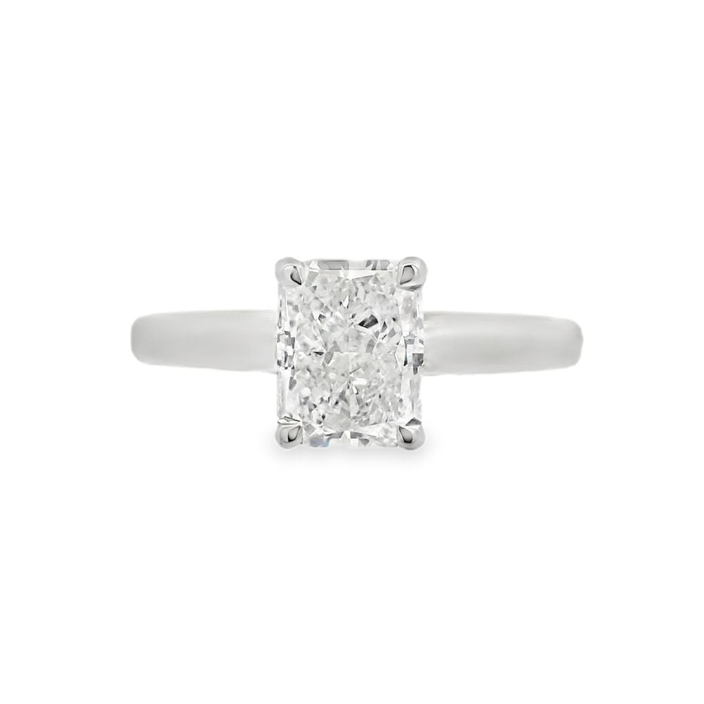 Radiant Cut Single Stone 1.52ct Lab Grown Diamond, Platinum