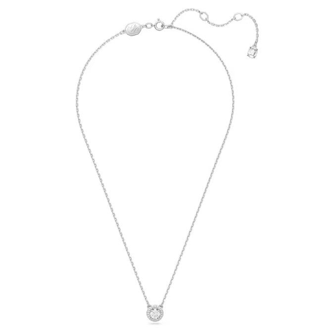 Swarovski Constella pendant, Round cut, Pavé, White, Rhodium plated