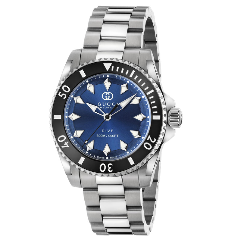 GUCCI Dive Automatic Black, Blue Dial 40mm Watch YA136362