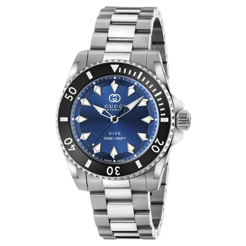 GUCCI Dive Automatic Black, Blue Dial 40mm Watch YA136362
