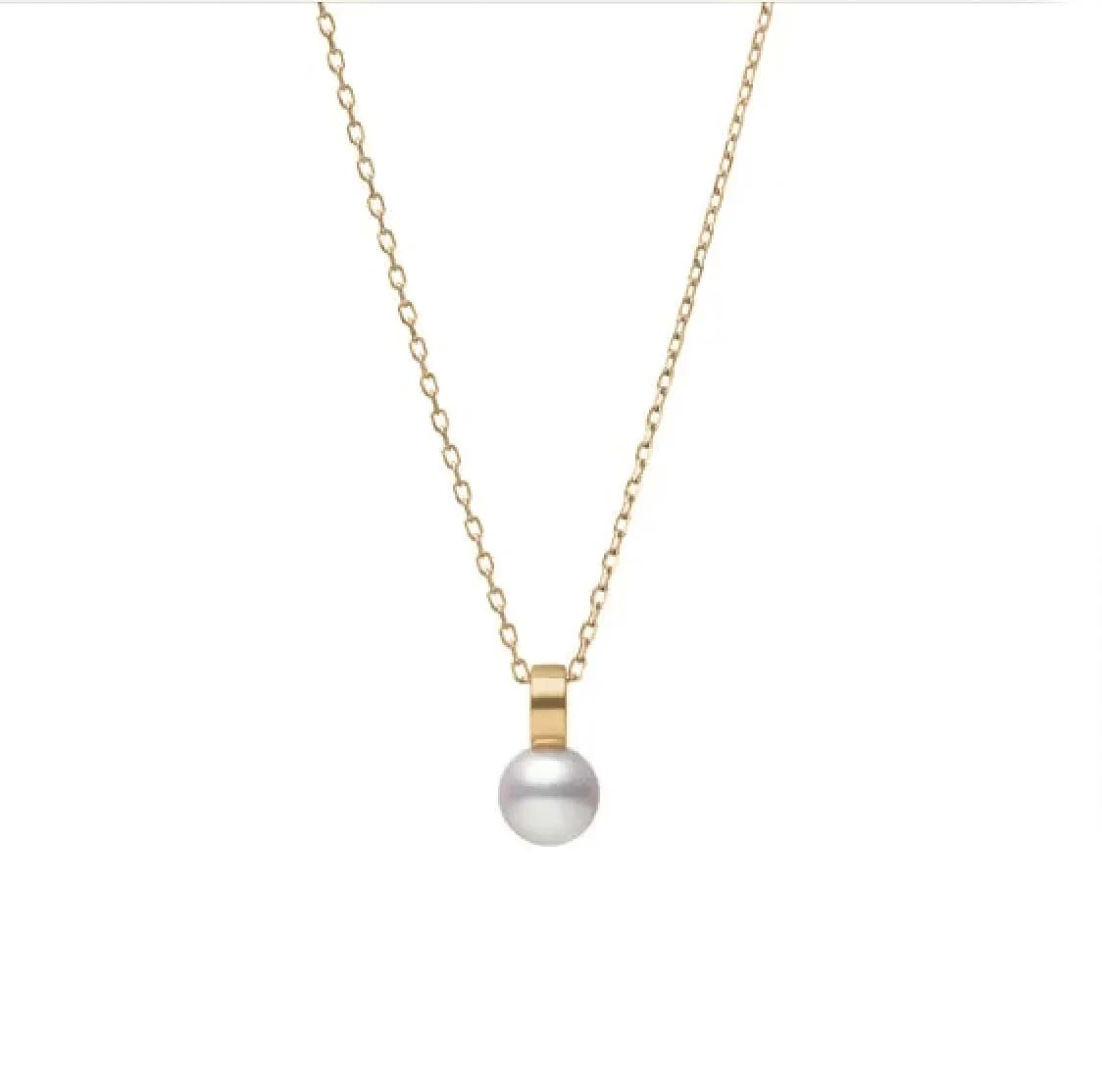 Mikimoto Circle and Pearl 18ct Yellow Gold Pendant