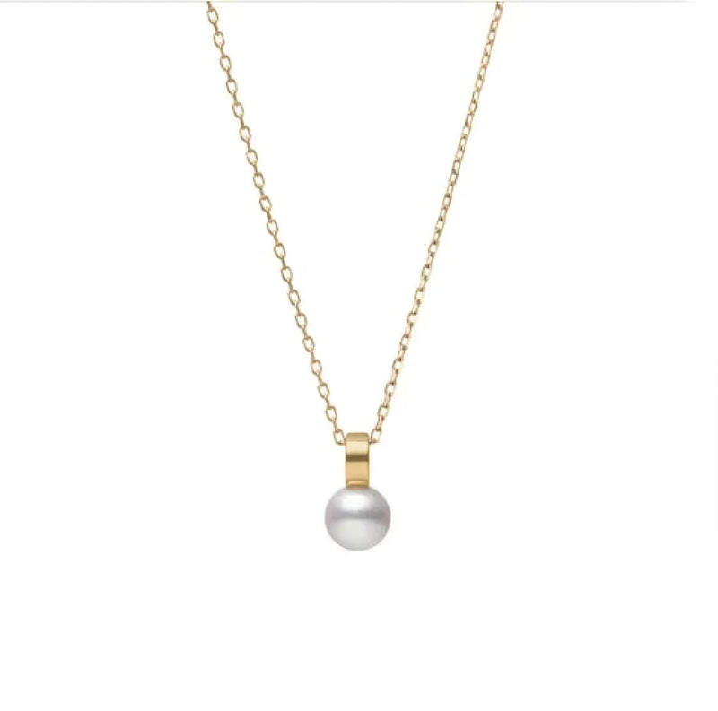 Mikimoto Circle and Pearl 18ct Yellow Gold Pendant