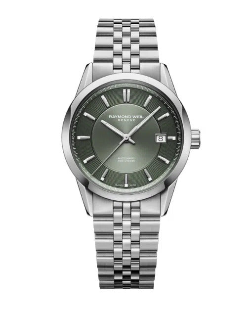 Raymond Weil Freelancer Automatic Green Dial Steel Watch 38mm 2771-ST-52051