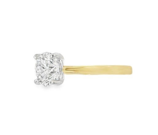Round Brilliant Cut Single Stone 1.51ct Lab Grown Diamond, 18ct Yellow Gold
