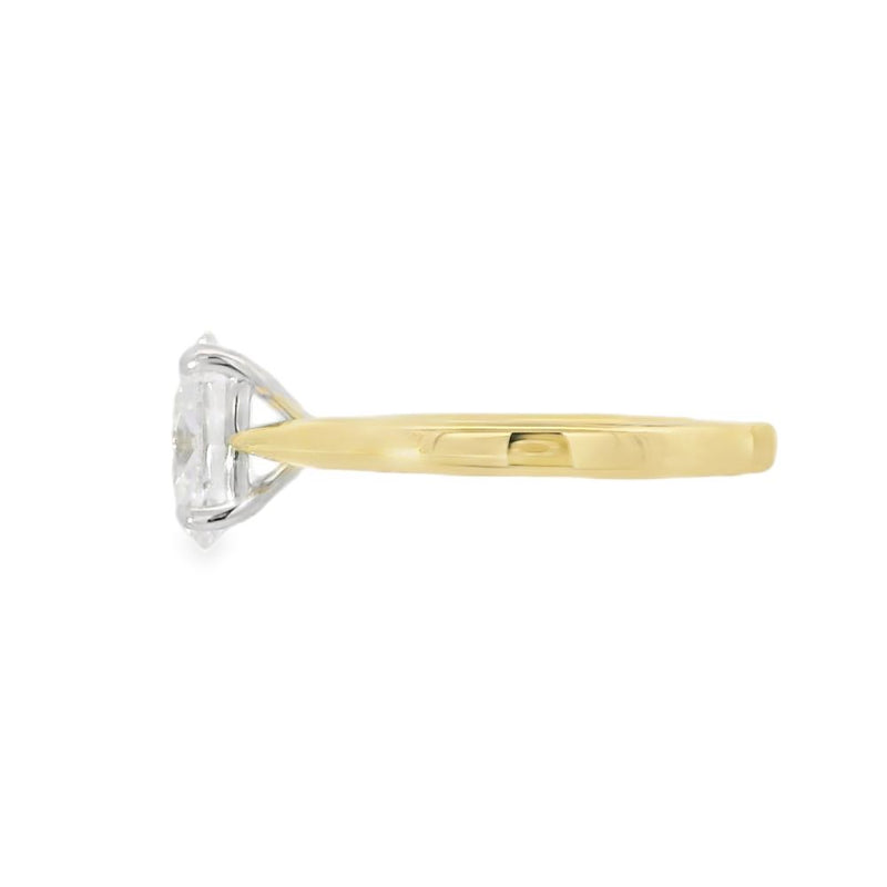 Oval Cut Single Stone 1.50ct Lab Grown Diamond, 18ct Yellow Gold