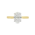 Oval Cut Single Stone 1.50ct Lab Grown Diamond, 18ct Yellow Gold