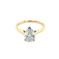 Pear Cut Single Stone 1.52ct Lab Grown Diamond, 18ct Yellow Gold