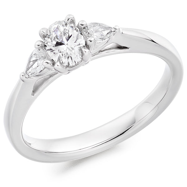 3 Stone Trilogy Diamond Platinum Ring