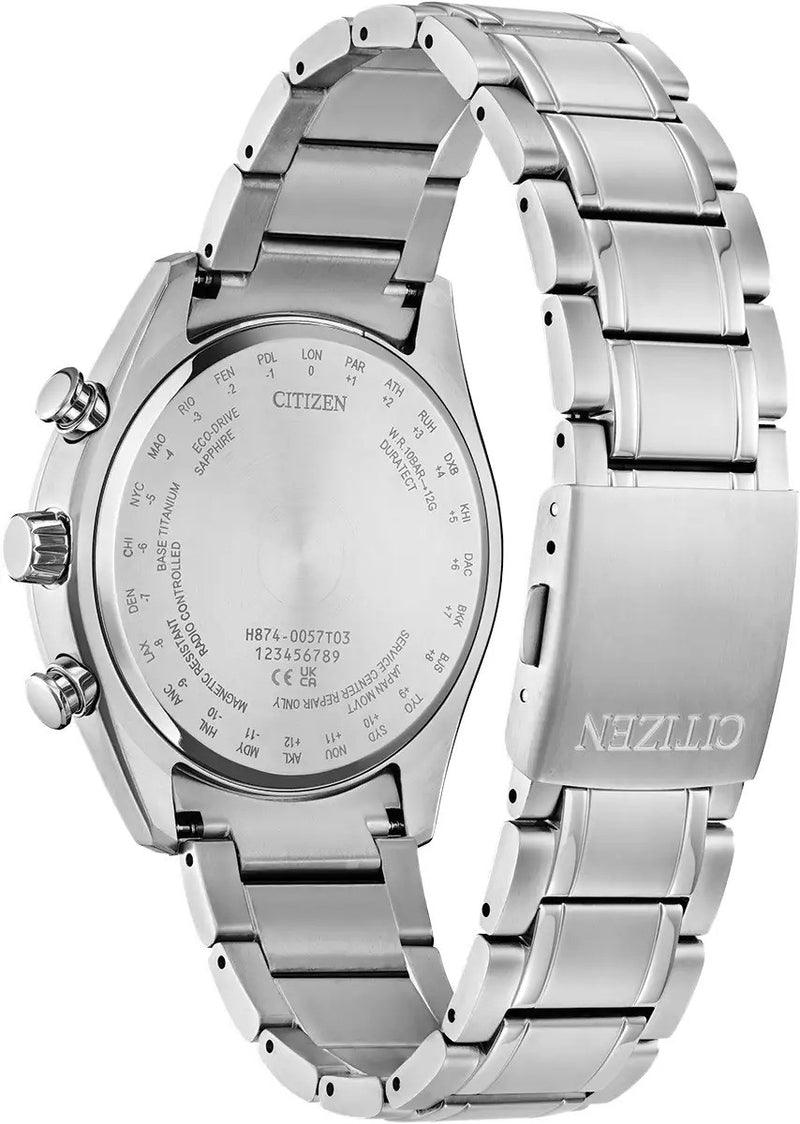 Citizen Eco-Drive 'Tsuki-Yomi' Radio-Controlled Moon Phase Blue 43mm Watch BY1010-57L