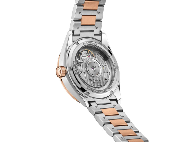 Tag Heuer Carrera Date Automatic Two Tone MOP Diamond Dial 36mm Watch WBN2351.BA0000