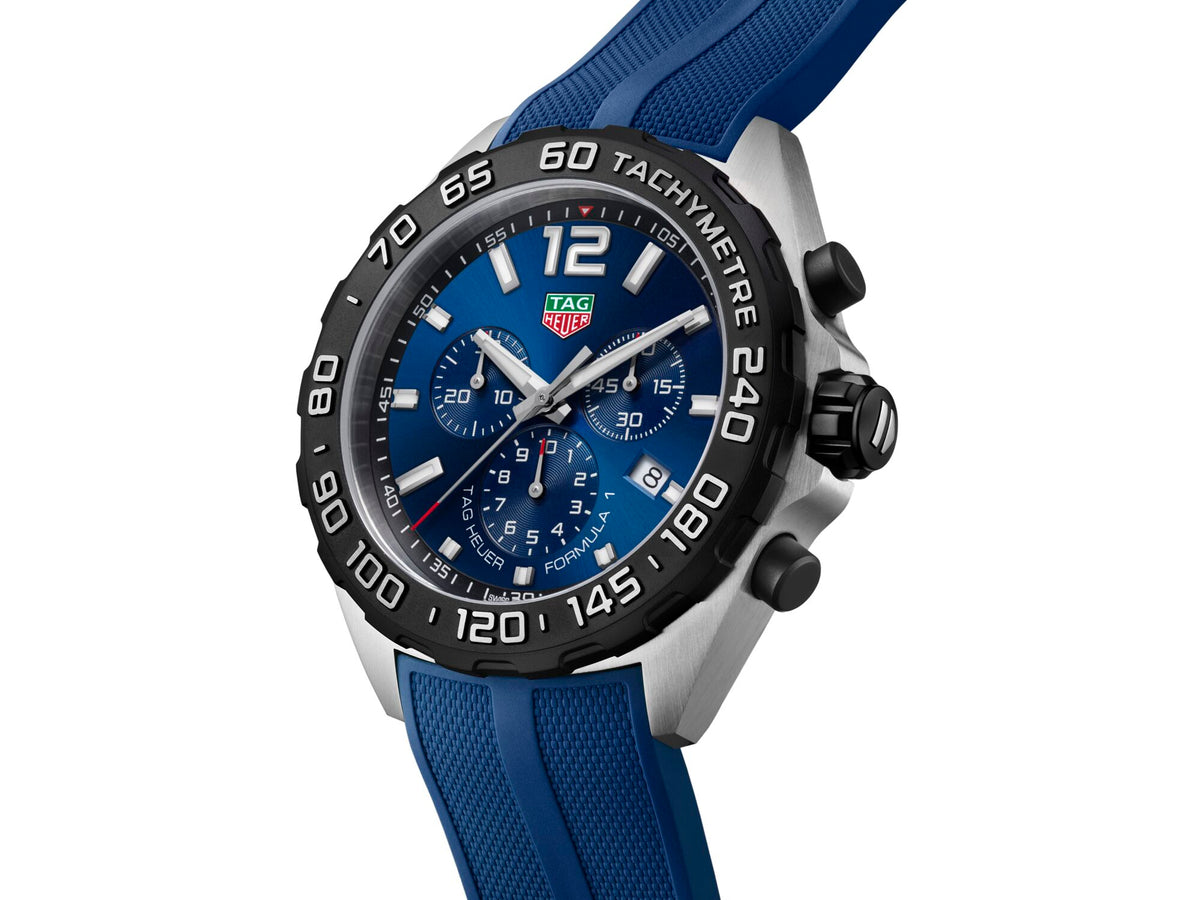 Tag Heuer Formula 1 Blue Chronograph Rubber Strap 43mm CAZ101AV.FT6259