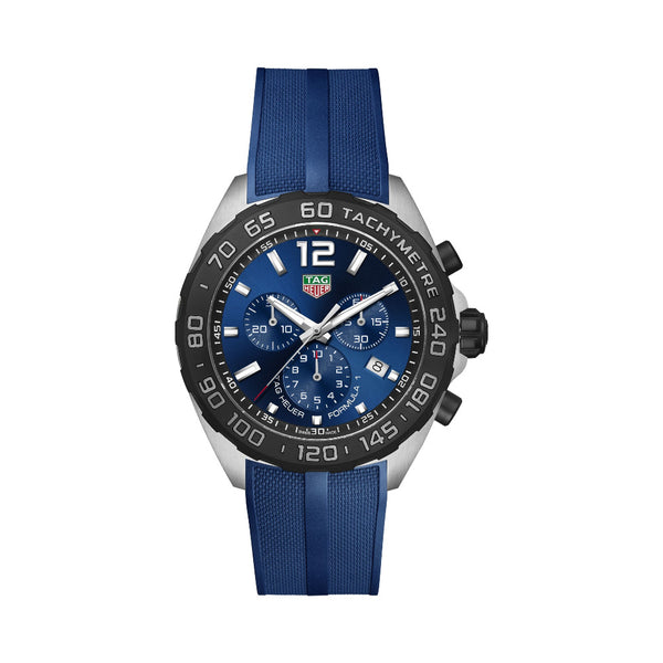 Tag Heuer Formula 1 Blue Chronograph Rubber Strap 43mm CAZ101AV.FT6259
