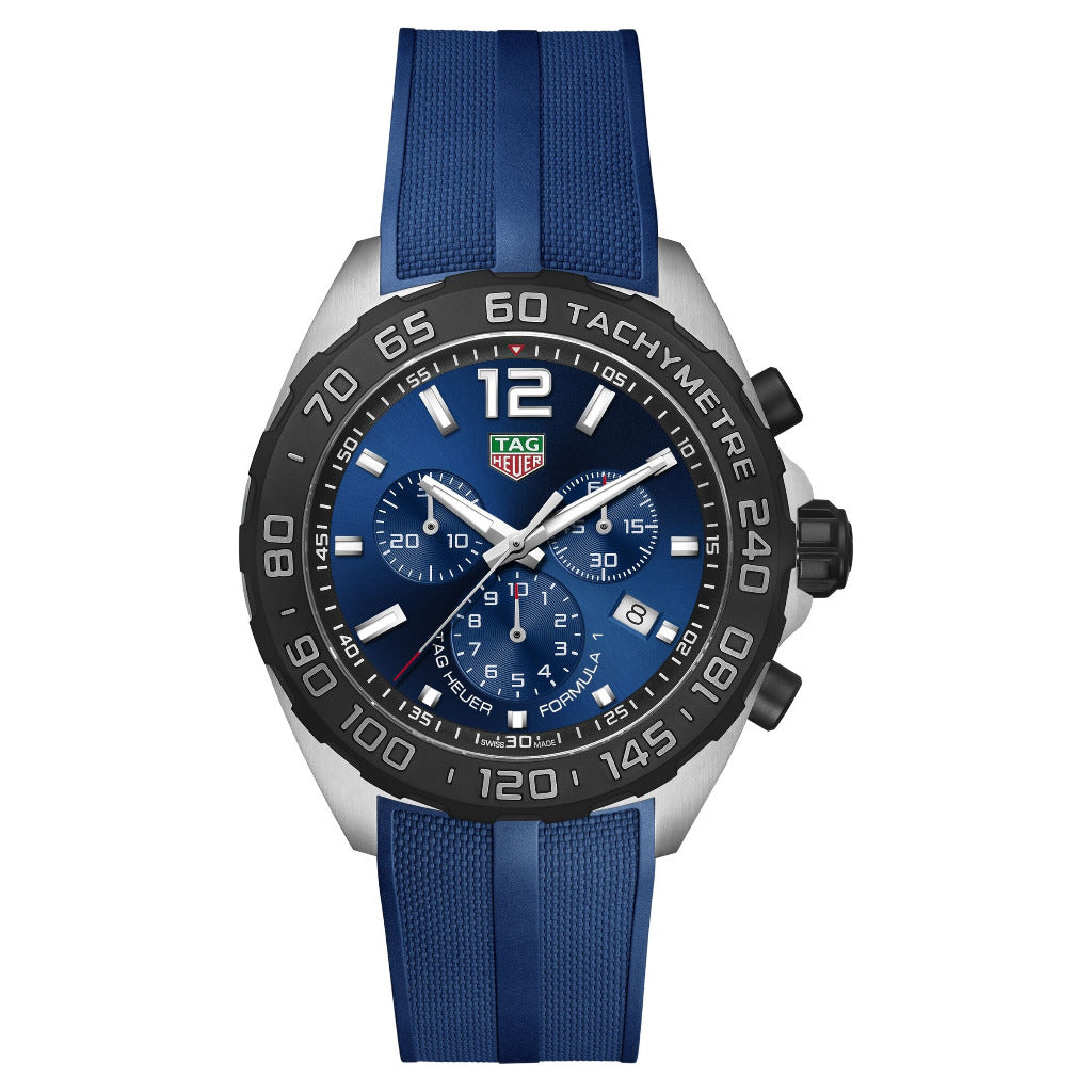 Tag Heuer Formula 1 Blue Chronograph Rubber Strap 43mm CAZ101AV.FT6259