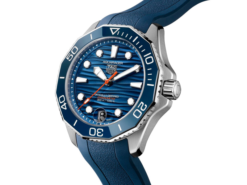 Tag Heuer Aquaracer Professional 300 Date, Blue Dial, Rubber Strap, 42mm Watch WBP5111.FT6259