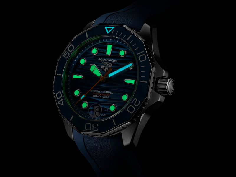Tag Heuer Aquaracer Professional 300 Date, Blue Dial, Rubber Strap, 42mm Watch WBP5111.FT6259