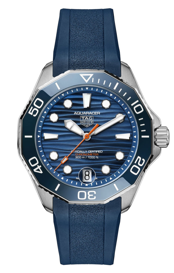Tag Heuer Aquaracer Professional 300 Date, Blue Dial, Rubber Strap, 42mm Watch WBP5111.FT6259