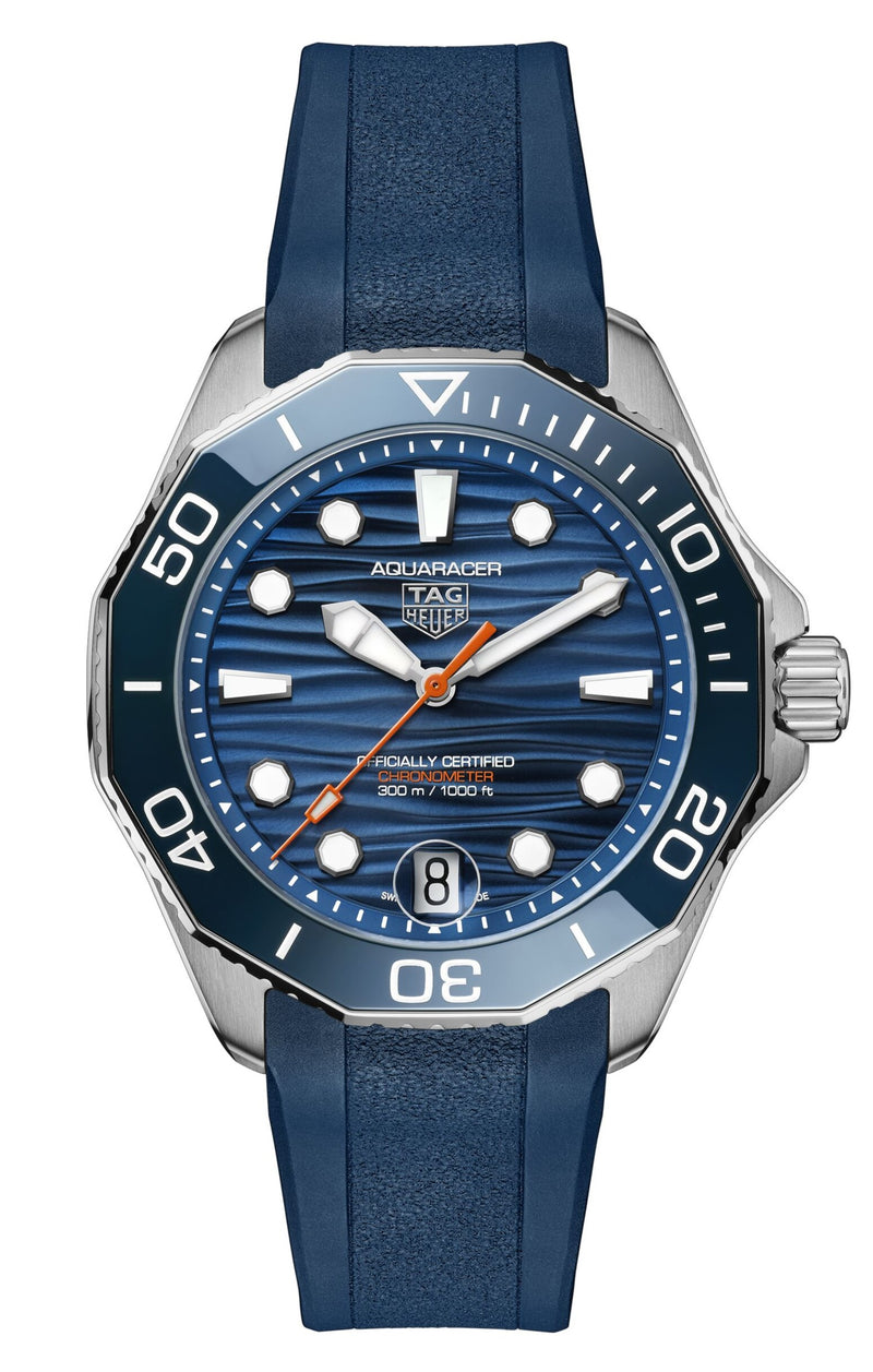 Tag Heuer Aquaracer Professional 300 Date, Blue Dial, Rubber Strap, 42mm Watch WBP5111.FT6259