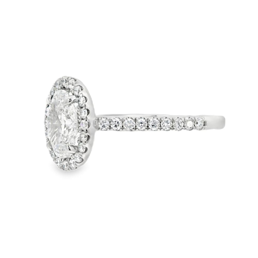 Oval Cut Halo 1.01ct Lab Grown Diamond, Platinum